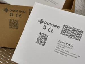 Barcode and information printed on boxes